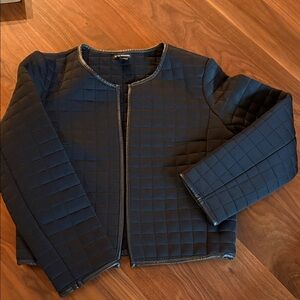 Club Monaco Black Quilted Jacket leather trimmed medium